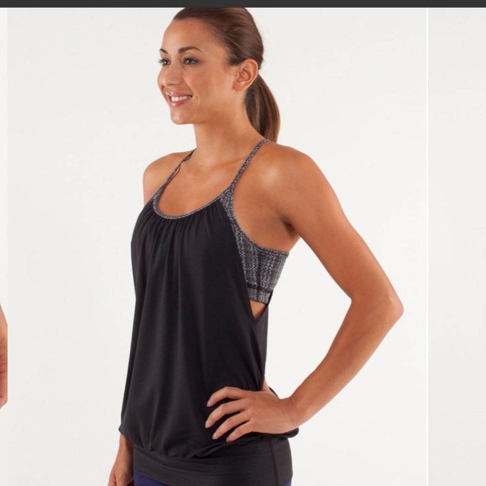 3 for 2 on all Lululemon Tops Lululemon No Limits Tank Deep Coal/Ziggy Wee Greys